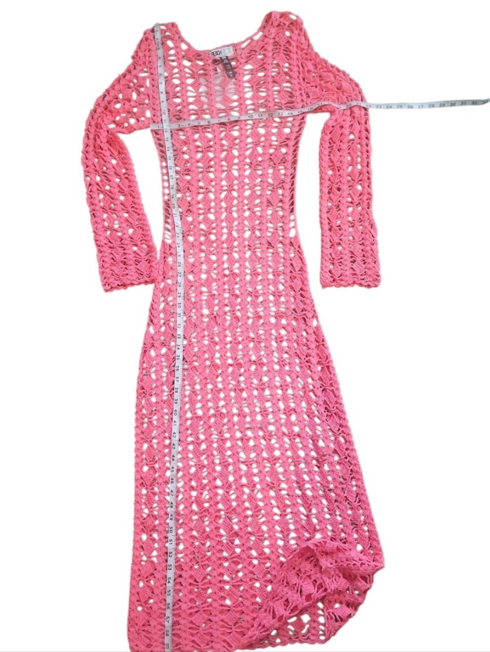 Beach Riot Ariana Crochet Maxi Dress Hot Coral L NWT Cover Up Knit - Picture 14 of 15